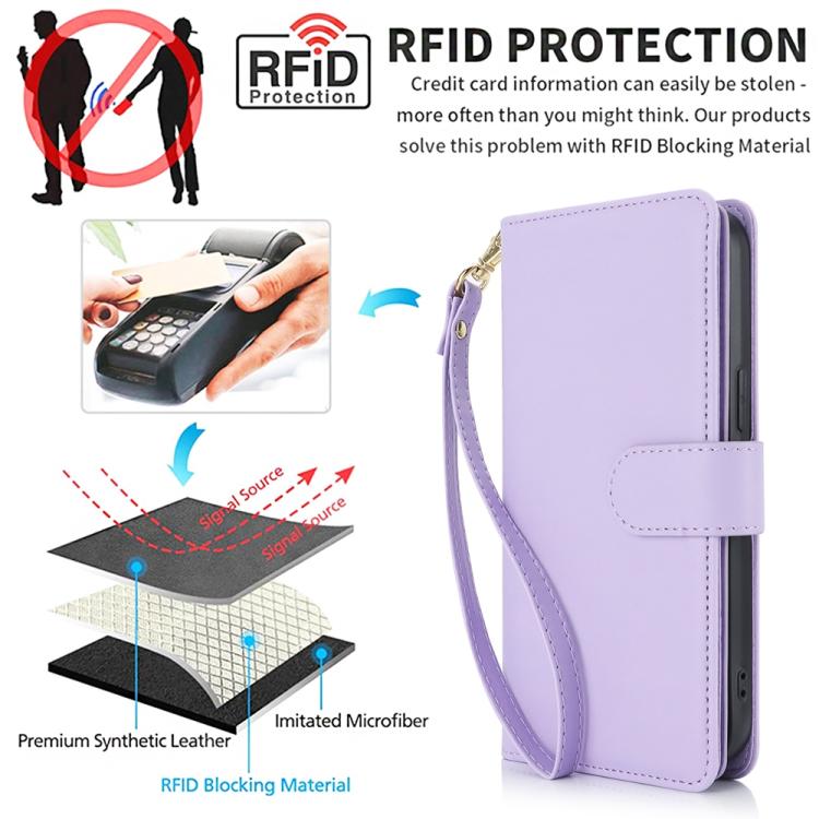 For Samsung Galaxy S25 Edge 5G Multi-Card Wallet RFID Leather Phone Case