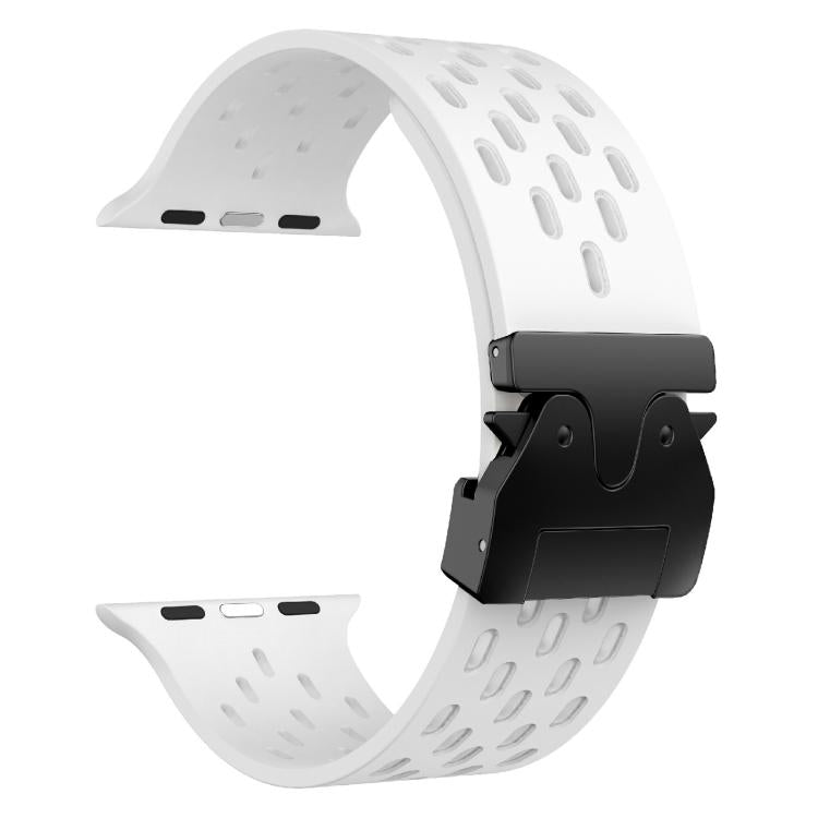 For Apple Watch 46mm / 49mm / 45mm / 44mm Kalebol Mesh Umbrella Buckle Silicone Watch Strap
