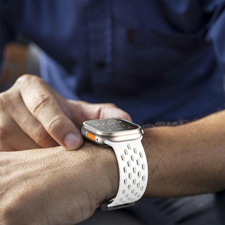 For Apple Watch 46mm / 49mm / 45mm / 44mm Kalebol Mesh Umbrella Buckle Silicone Watch Strap