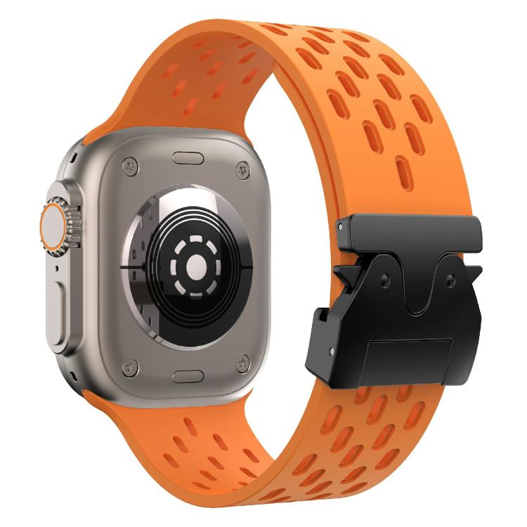 For Apple Watch 46mm / 49mm / 45mm / 44mm Kalebol Mesh Umbrella Buckle Silicone Watch Strap