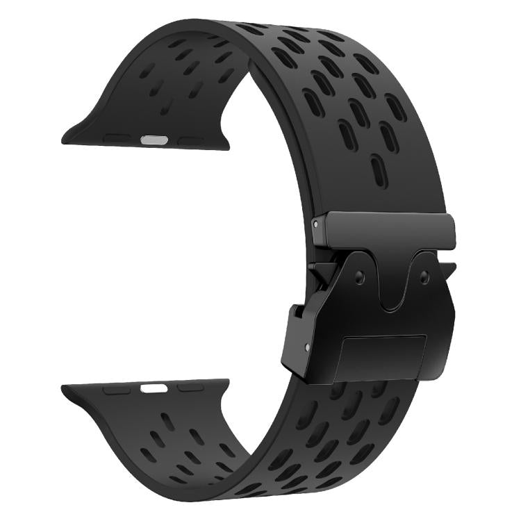 For Apple Watch 46mm / 49mm / 45mm / 44mm Kalebol Mesh Umbrella Buckle Silicone Watch Strap