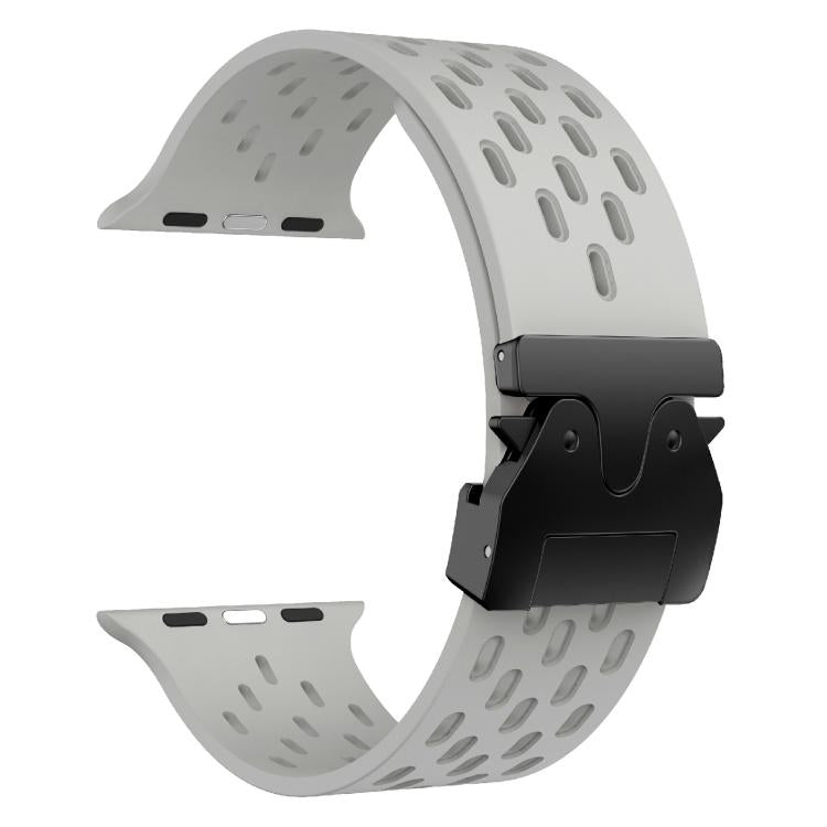 For Apple Watch 46mm / 49mm / 45mm / 44mm Kalebol Mesh Umbrella Buckle Silicone Watch Strap