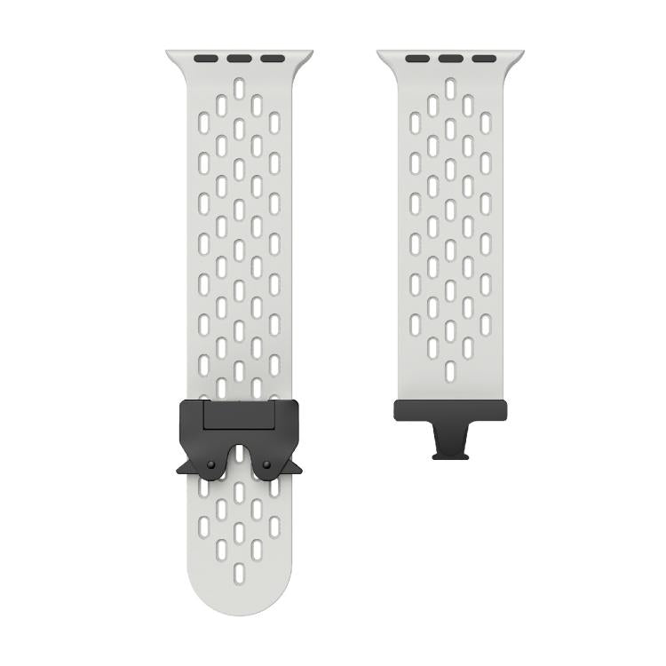 For Apple Watch 46mm / 49mm / 45mm / 44mm Kalebol Mesh Umbrella Buckle Silicone Watch Strap