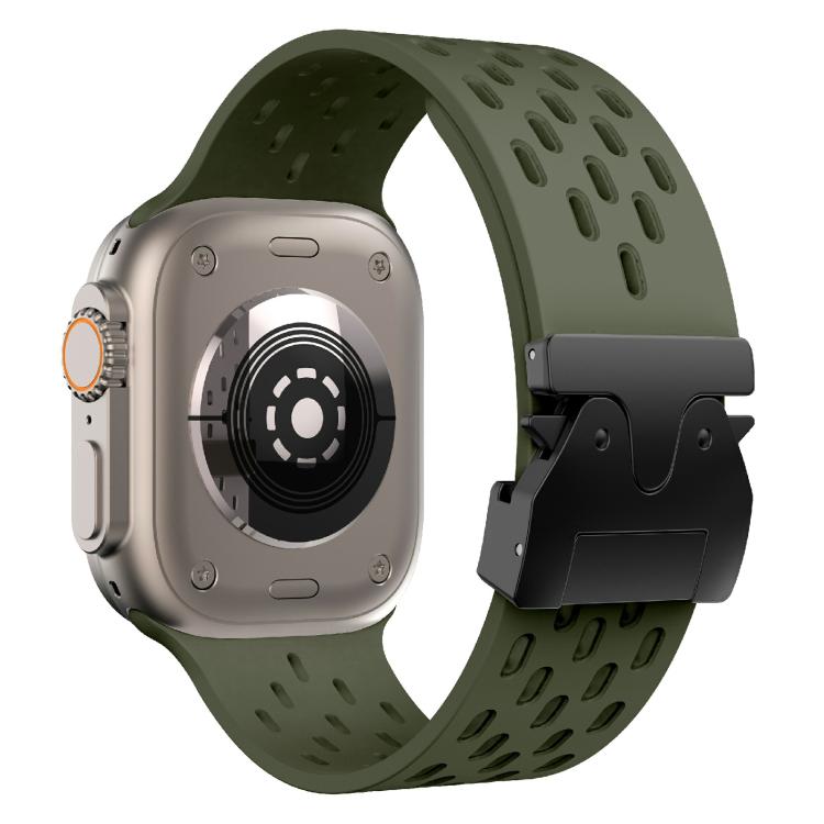 For Apple Watch 46mm / 49mm / 45mm / 44mm Kalebol Mesh Umbrella Buckle Silicone Watch Strap