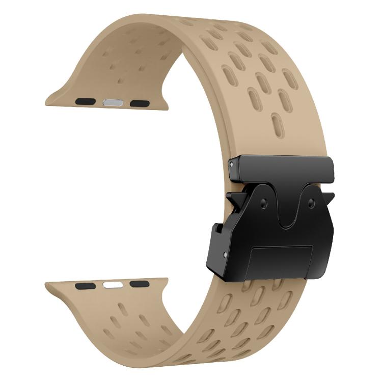 For Apple Watch 46mm / 49mm / 45mm / 44mm Kalebol Mesh Umbrella Buckle Silicone Watch Strap