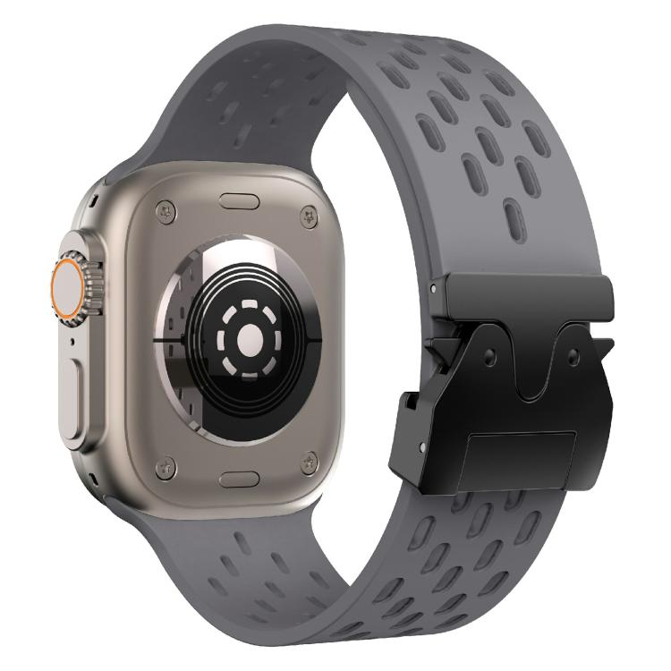 For Apple Watch 46mm / 49mm / 45mm / 44mm Kalebol Mesh Umbrella Buckle Silicone Watch Strap
