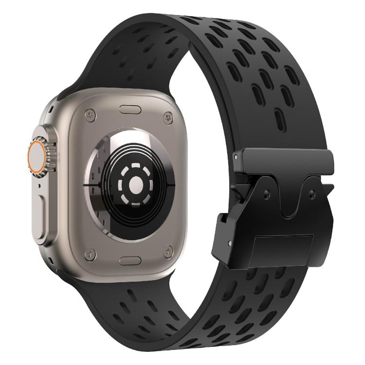 For Apple Watch 42mm / 41mm / 40mm / 38mm Kalebol Mesh Umbrella Buckle Silicone Watch Strap