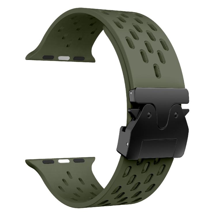For Apple Watch 42mm / 41mm / 40mm / 38mm Kalebol Mesh Umbrella Buckle Silicone Watch Strap