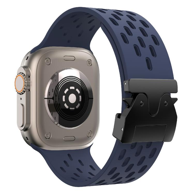 For Apple Watch 42mm / 41mm / 40mm / 38mm Kalebol Mesh Umbrella Buckle Silicone Watch Strap