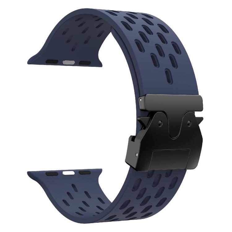 For Apple Watch 42mm / 41mm / 40mm / 38mm Kalebol Mesh Umbrella Buckle Silicone Watch Strap