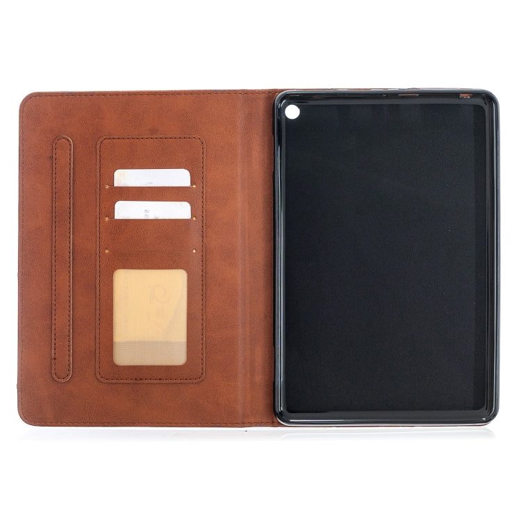 For Amazon Kindle Fire HD8 (2020) Rhombus Texture Horizontal Flip Magnetic Leather Case with Holder & Card Slots