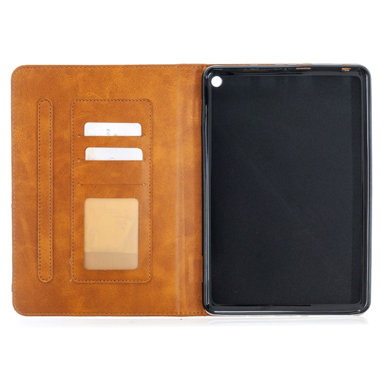 For Amazon Kindle Fire HD8 (2020) Rhombus Texture Horizontal Flip Magnetic Leather Case with Holder & Card Slots