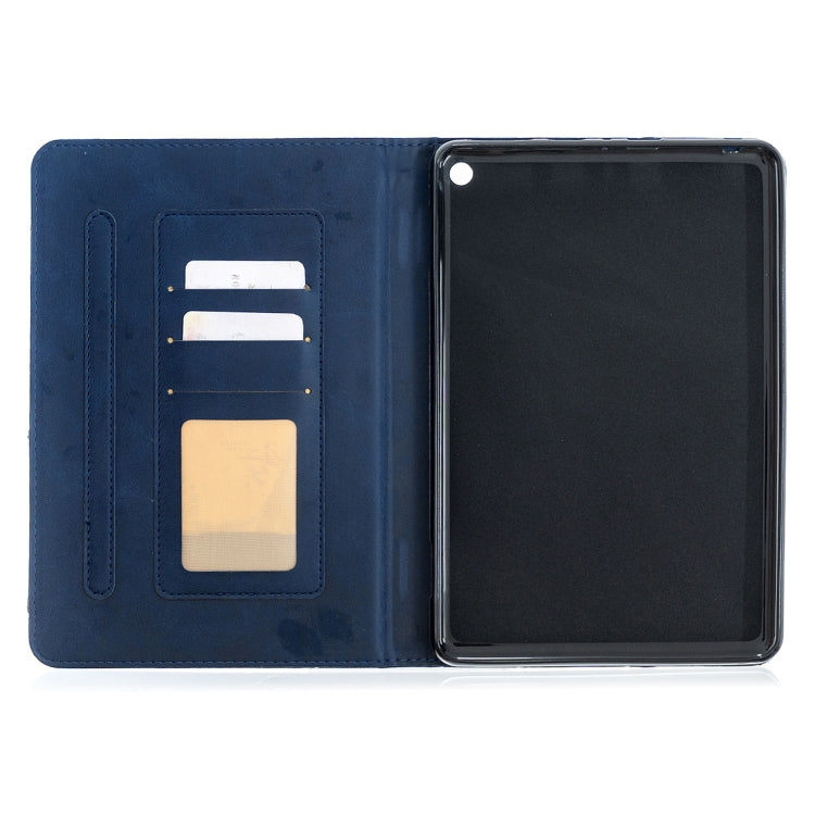 For Amazon Kindle Fire HD8 (2020) Rhombus Texture Horizontal Flip Magnetic Leather Case with Holder & Card Slots