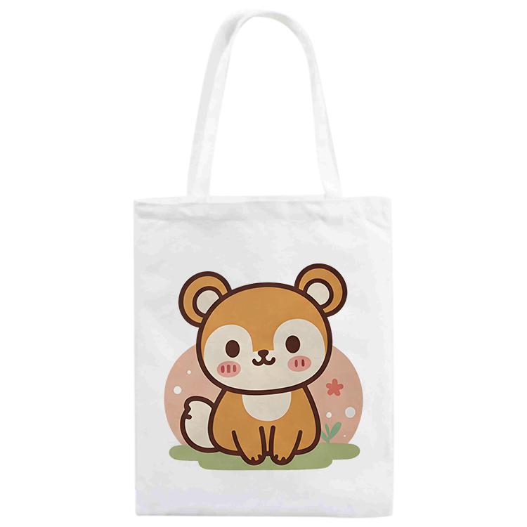 Squirrel Printed Canvas Handbag Digital Print On Your Demand, Size:25x20cm
