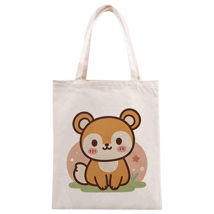 Squirrel Printed Canvas Handbag Digital Print On Your Demand, Size:25x20cm