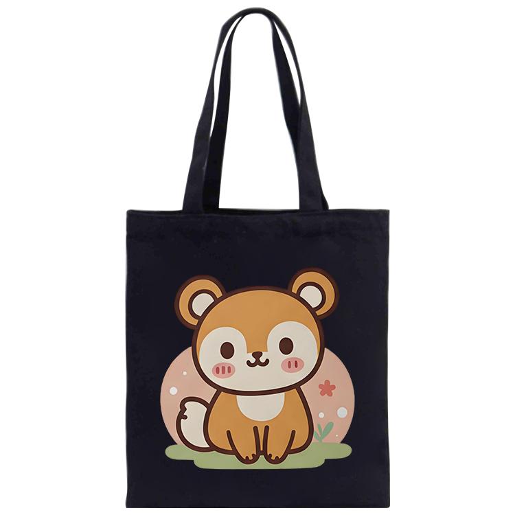 Squirrel Printed Canvas Handbag Digital Print On Your Demand, Size:25x20cm