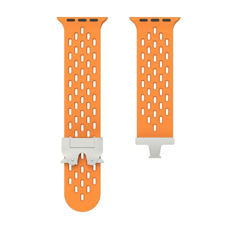 For Apple Watch 46mm / 49mm / 45mm / 44mm Kalebol Mesh Silver Umbrella Buckle Silicone Strap