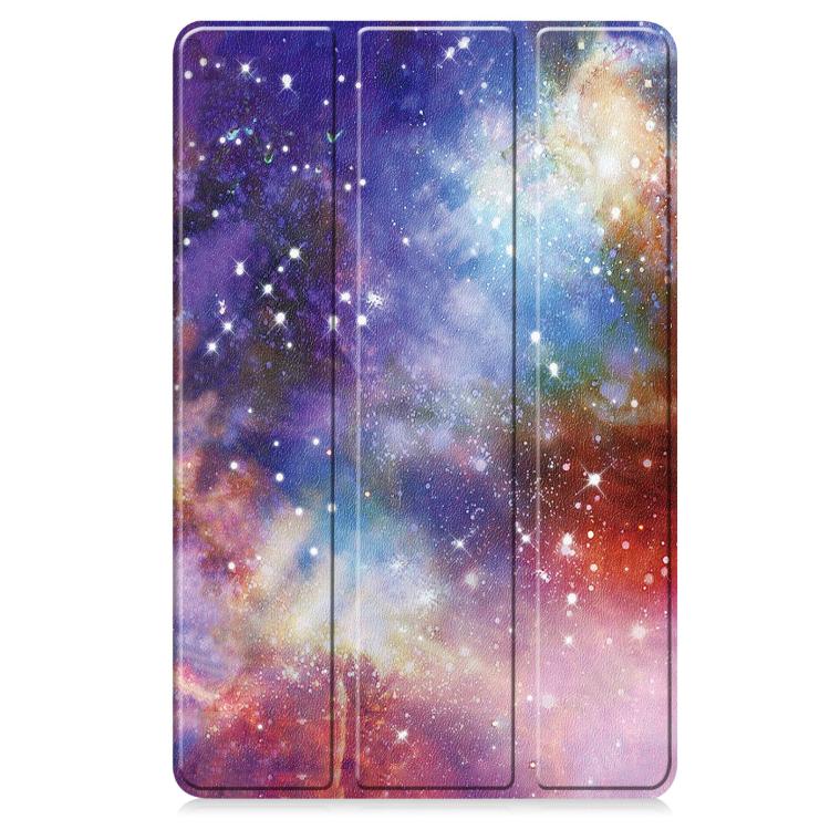 For Lenovo Idea Tab Pro Custer Painted 3-Fold Holder Leather Smart Tablet Case