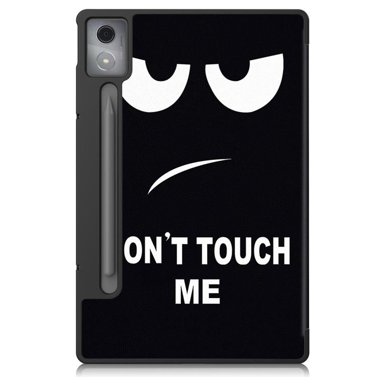 For Lenovo Idea Tab Pro Custer Painted 3-Fold Holder Leather Smart Tablet Case