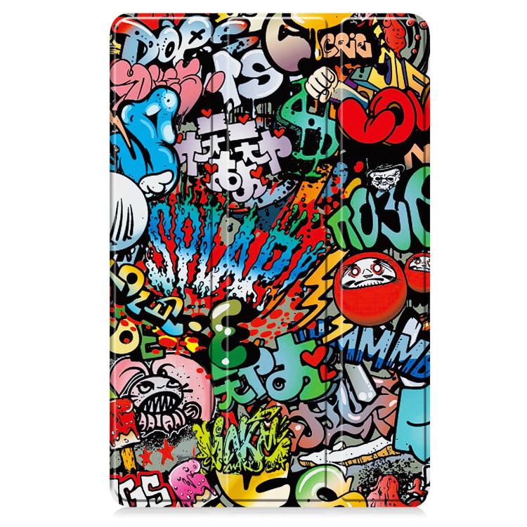 For Lenovo Idea Tab Pro Custer Painted 3-Fold Holder Leather Smart Tablet Case