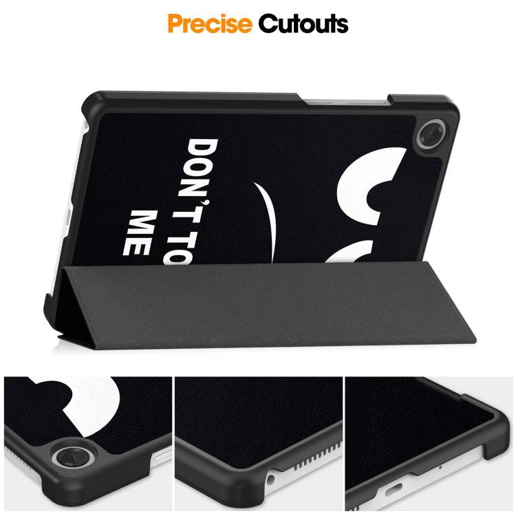 For Lenovo Tab One TB-305FU / Tab K9 Custer Painted 3-Fold Holder Leather Smart Tablet Case
