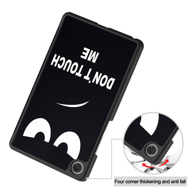 For Lenovo Tab One TB-305FU / Tab K9 Custer Painted 3-Fold Holder Leather Smart Tablet Case