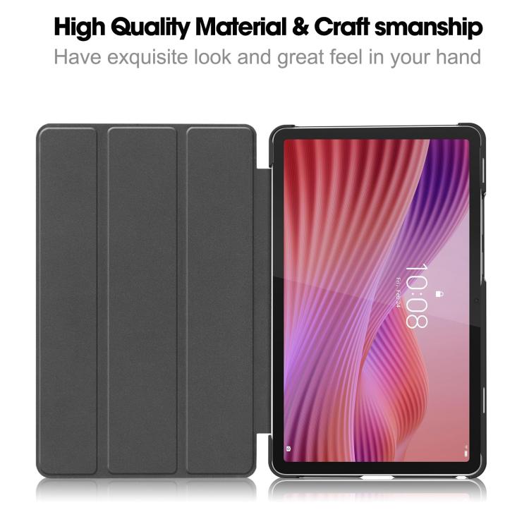 For Lenovo Tab One TB-305FU / Tab K9 Custer Painted 3-Fold Holder Leather Smart Tablet Case