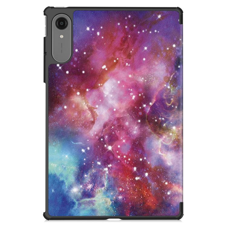 For Lenovo Idea Tab Pro Gen 2 13 Custer Painted 3-Fold Holder Leather Smart Tablet Case