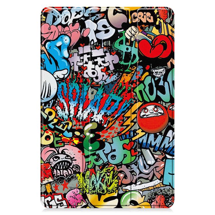 For Lenovo Idea Tab Pro Gen 2 13 Custer Painted 3-Fold Holder Leather Smart Tablet Case