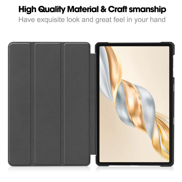 For Honor Pad X9 Pro Custer Painted 3-Fold Holder Leather Tablet Case