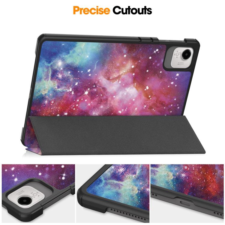 For Honor Pad X9 Pro Custer Painted 3-Fold Holder Leather Tablet Case