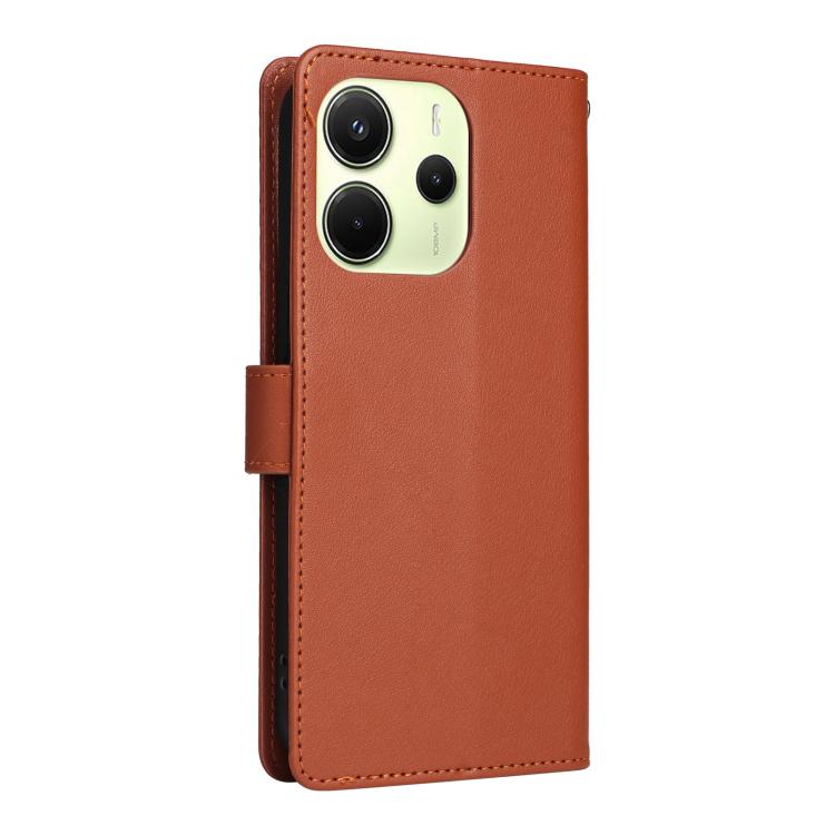 For Redmi Note 14 4G 164.84mm 3-Card Slots Multifunctional Leather Phone Case