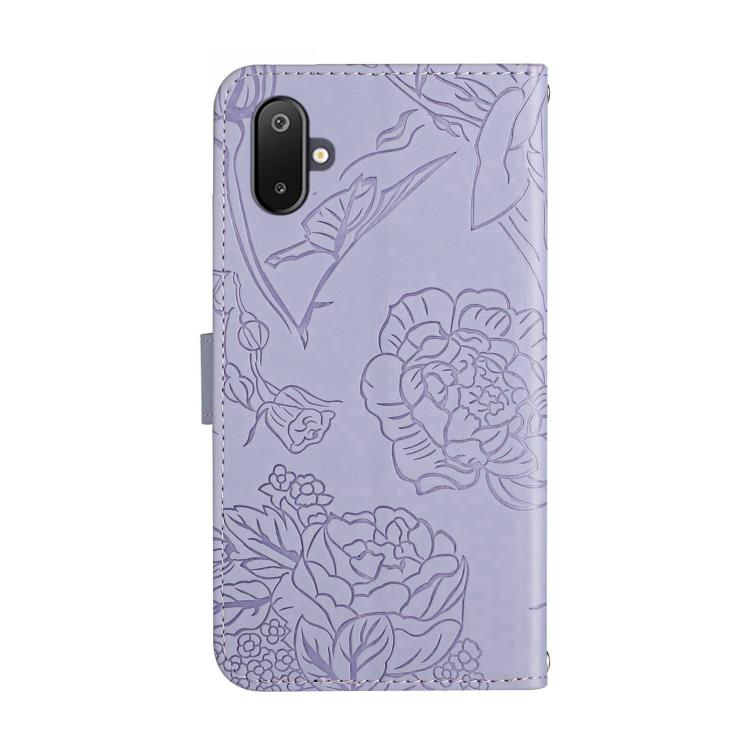 For Samsung Galaxy F06 5G / M06 5G Skin Feel Butterfly Embossed Flip Leather Phone Case