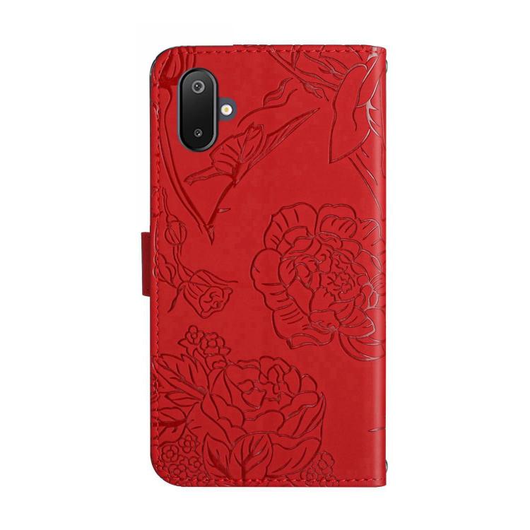 For Samsung Galaxy F06 5G / M06 5G Skin Feel Butterfly Embossed Flip Leather Phone Case