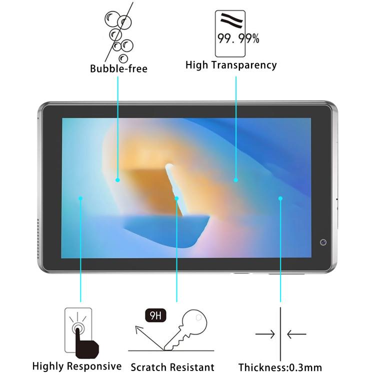 For YQSAVIOR Q2 7.0 2pcs 9H 0.3mm Explosion-proof Tempered Glass Film