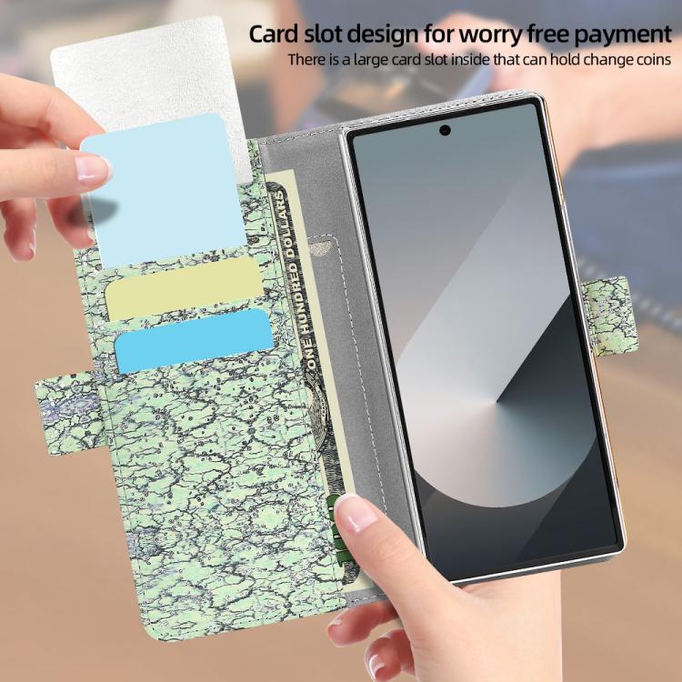 For Samsung Galaxy Z Fold6 VIETAO Integrated Colorful Leather Phone Case with Elastic Bowl Strap
