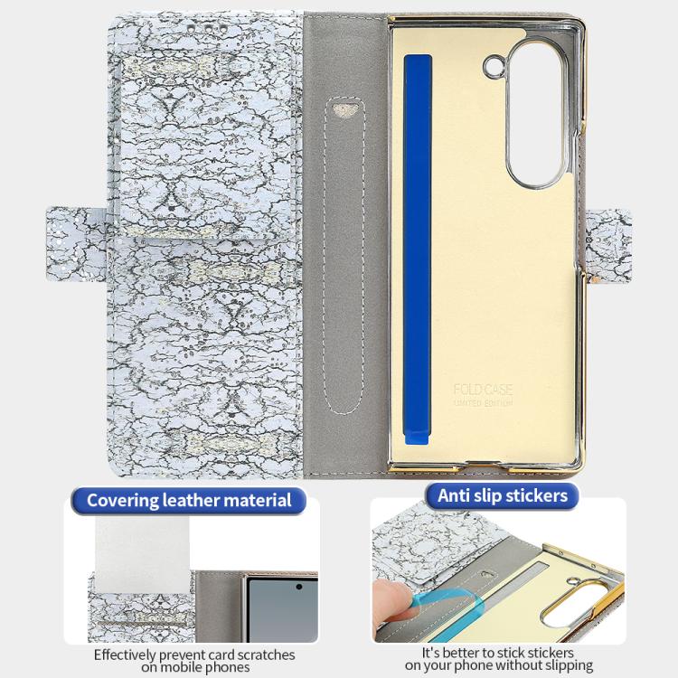 For Samsung Galaxy Z Fold5 VIETAO Integrated Colorful Leather Phone Case with Elastic Bowl Strap
