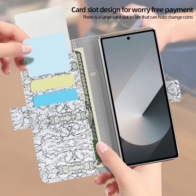 For Samsung Galaxy Z Fold5 VIETAO Integrated Colorful Leather Phone Case with Elastic Bowl Strap