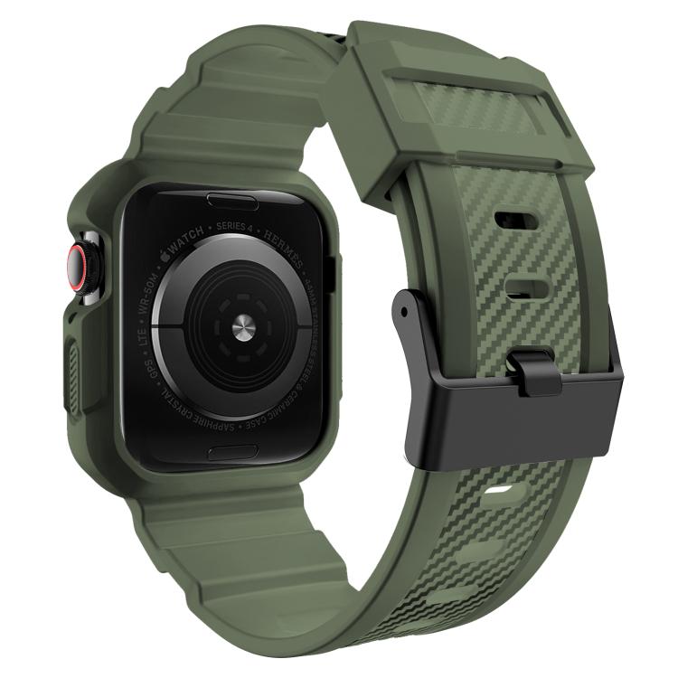For Apple Watch 42mm / 41mm / 40mm / 38mm VIETAO Carbon Fiber Silicone Strap