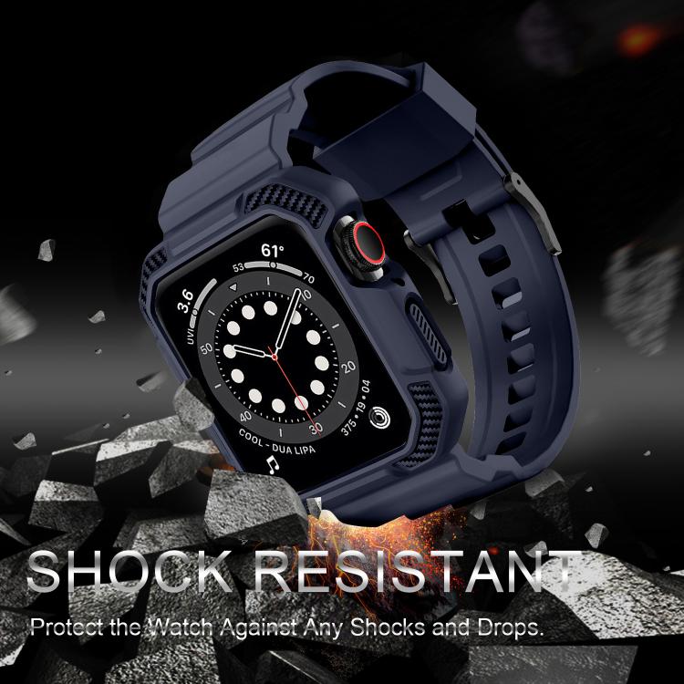 For Apple Watch 42mm / 41mm / 40mm / 38mm VIETAO Carbon Fiber Silicone Strap