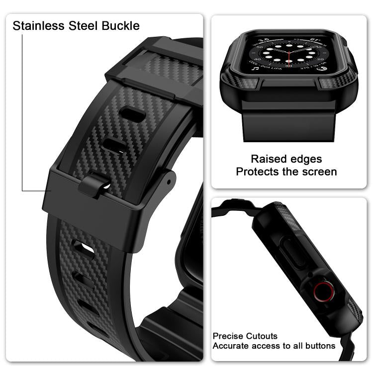 For Apple Watch Ultra 2 / 1 49mm VIETAO Carbon Fiber Silicone Strap