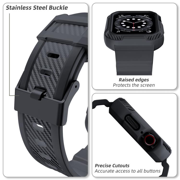 For Apple Watch Ultra 2 / 1 49mm VIETAO Carbon Fiber Silicone Strap