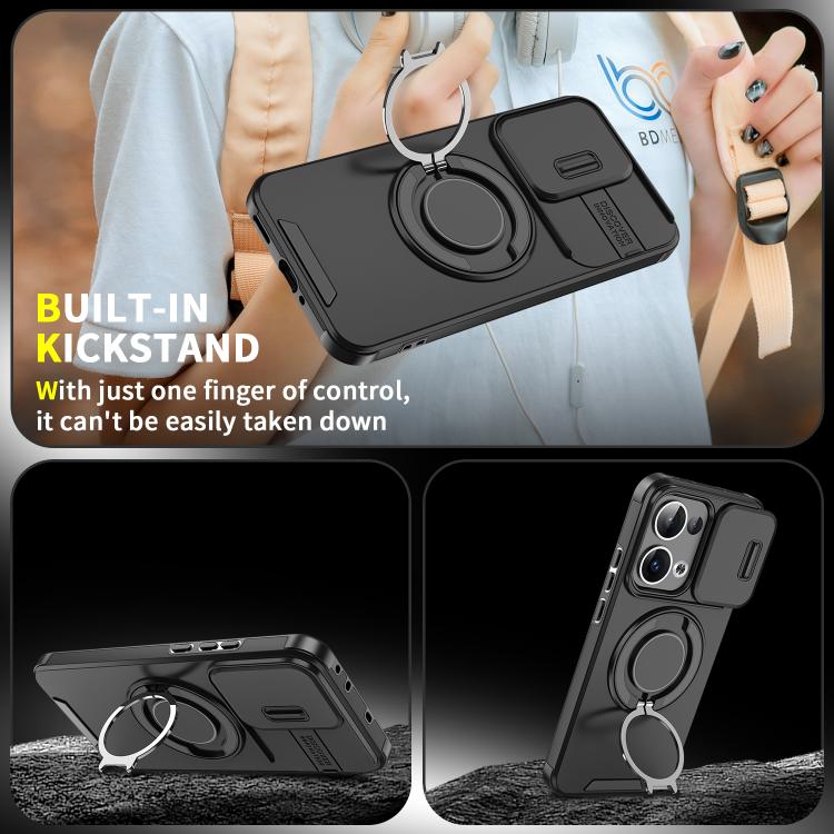 For OPPO Reno13 5G Global Sliding Camshield Ring Holder Phone Case