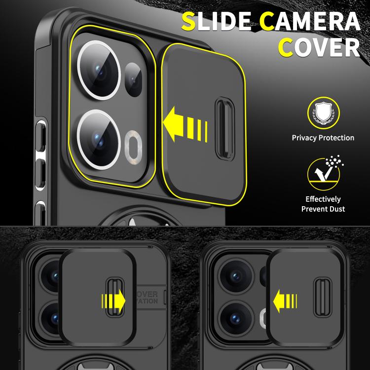 For OPPO Reno13 Pro 5G Global Sliding Camshield Ring Holder Phone Case