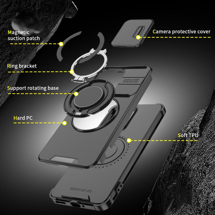 For OPPO Reno13 F 5G Sliding Camshield Ring Holder Phone Case