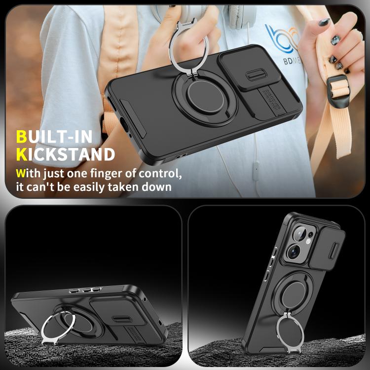 For OPPO Reno13 F 5G Sliding Camshield Ring Holder Phone Case