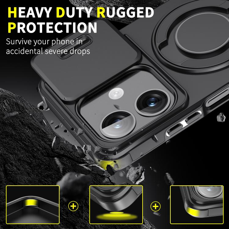 For OPPO A3x Global Sliding Camshield Ring Holder Phone Case