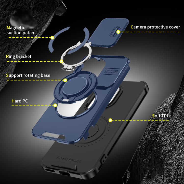 For Honor 400 Pro Global 160.8mm Sliding Camshield Ring Holder Phone Case