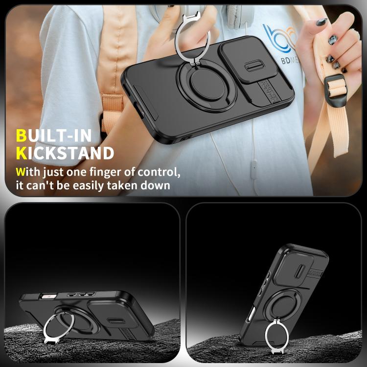 For Honor 600 Lite Global Sliding Camshield Ring Holder Phone Case