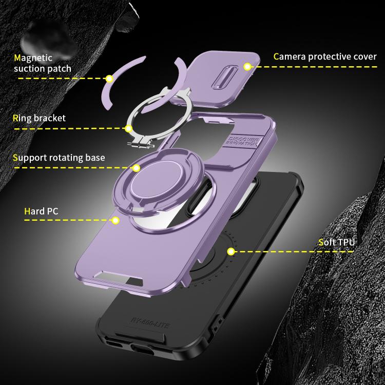 For Honor 600 Lite Global Sliding Camshield Ring Holder Phone Case